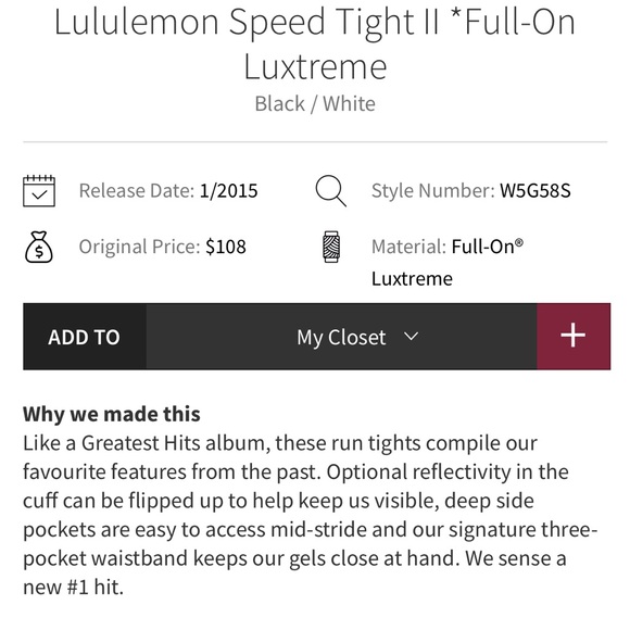 Lululemon Reflective Speed Tight - Picture 9 of 11